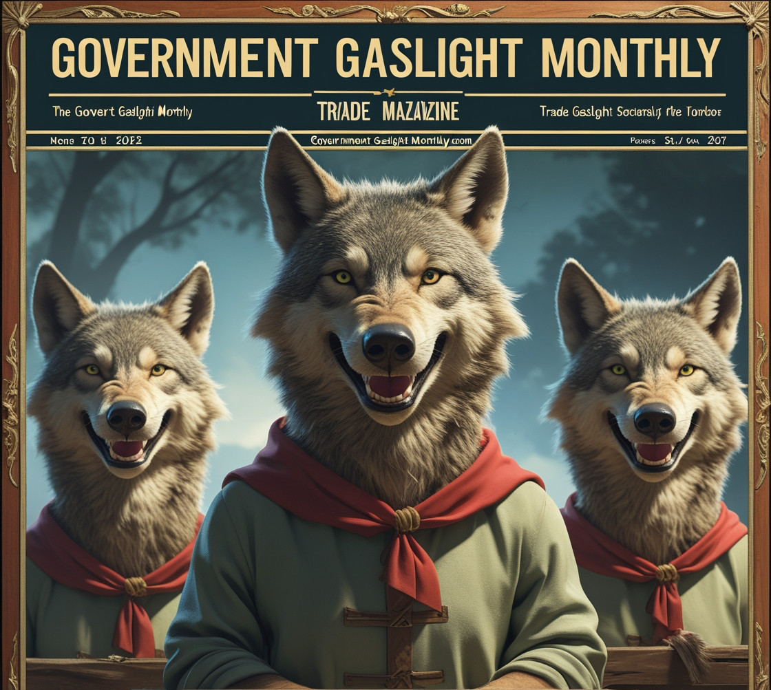 Government gaslight monthly cover about wolves and sheep